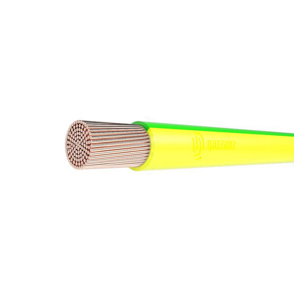 Провод Цветлит ПуГПнг(А)-HF 1х25 Ж/З количество жил - 1, напряжение - 450 В, сечение - 25 мм2, цвет - желто-зеленый