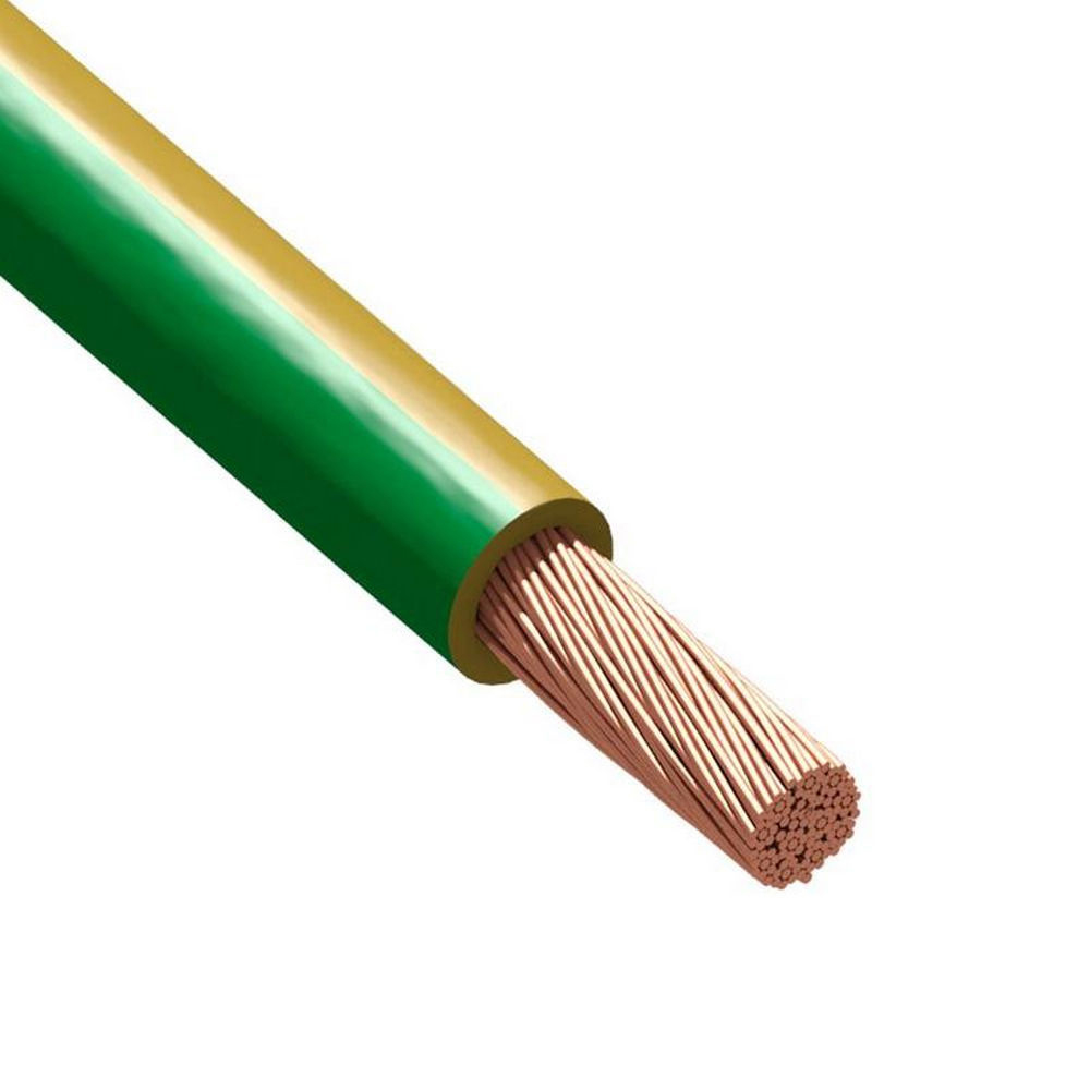 Провод Русский Свет ПуГВнг(А)-LS 1х25 Ж/З количество жил - 1, напряжение - 450 В, сечение - 25 мм2, материал изоляции - поливинилхлорид, цвет - желто-зеленый