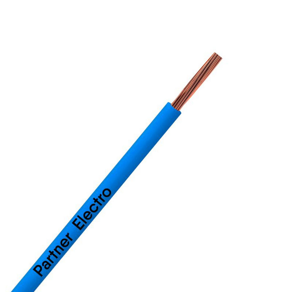Провод ПАРТНЕР-ЭЛЕКТРО ПуГВнг(А)-LS 1х0.5 С количество жил - 1, напряжение - 450 В, сечение - 0,5 мм2, материал изоляции - поливинилхлорид, цвет - синий, упаковка - 100 м