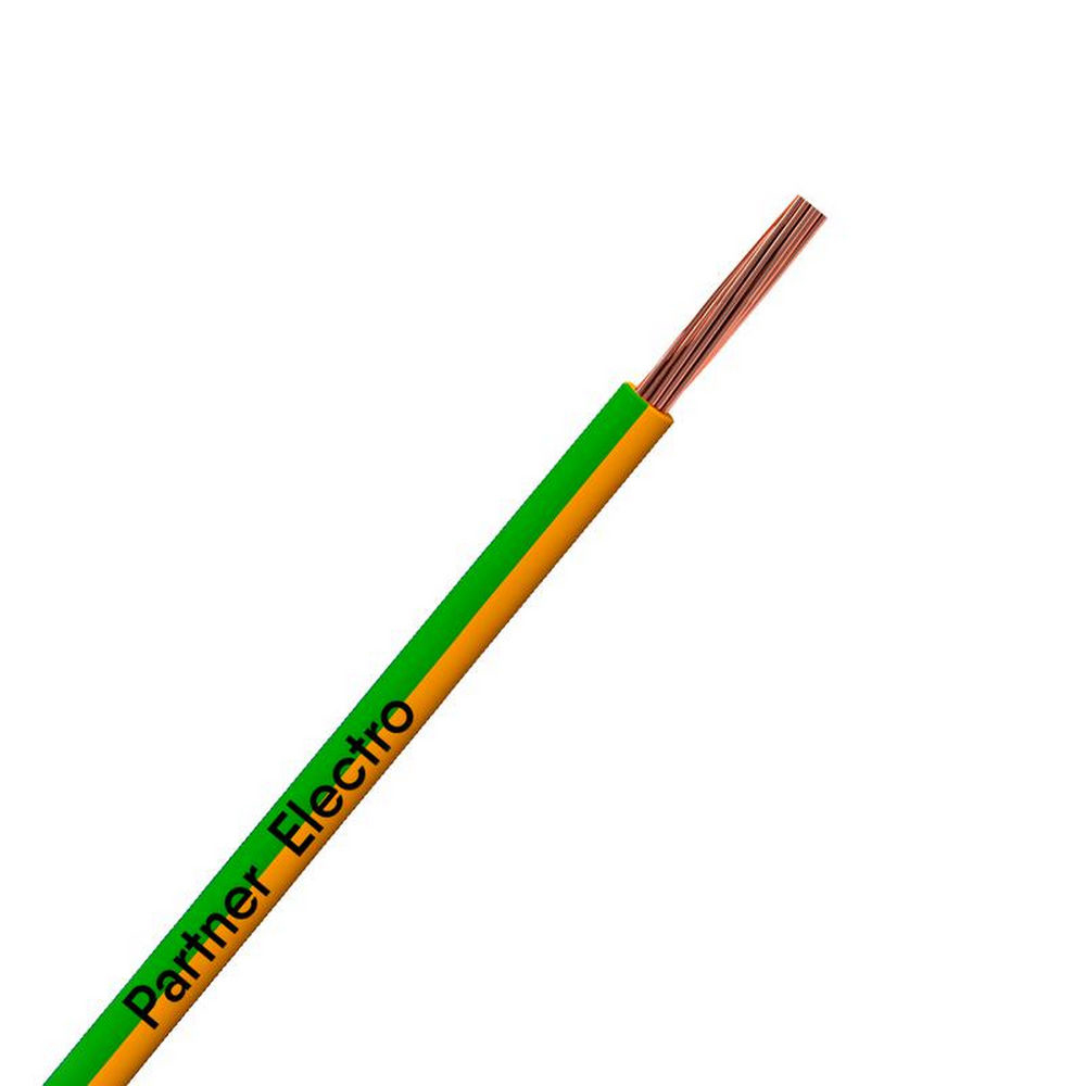 Провод ПАРТНЕР-ЭЛЕКТРО ПуГВнг(А)-LS 1х1 Ж/З количество жил - 1, напряжение - 750 В, сечение - 1 мм2, материал изоляции - поливинилхлорид, цвет - желто-зеленый, упаковка - 100 м