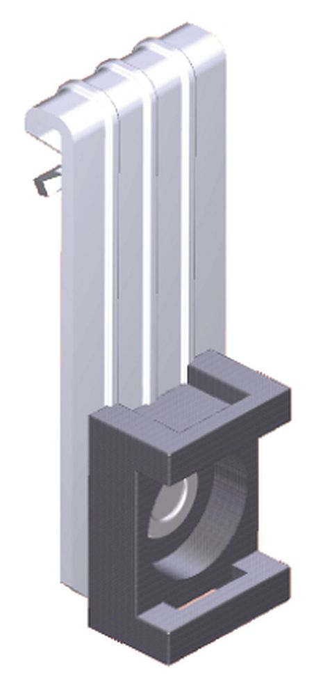 Зажим балочный EKF MF-LINE вертикальны под нейлоновую стяжку 1-5 мм, нагрузка - 15 кг, материал - сталь, покрытие - цинкованние по методу Сендзимира, цвет - светло-серый