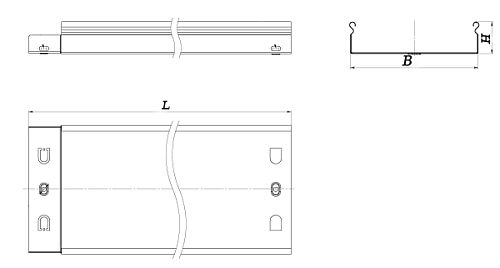 Лотки неперфорированные EKF T-Line стальные высота - 80 мм ширина - 100-600 мм, длина - 3000 мм, толщина стали - 0.7-1.5 мм, цвет - светло-серый