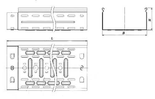 Лотки перфорированные EKF T-Line стальные высота - 100 мм ширина - 100-600 мм, длина - 3000 мм, толщина стали - 0.7-1.5 мм, цвет - светло-серый