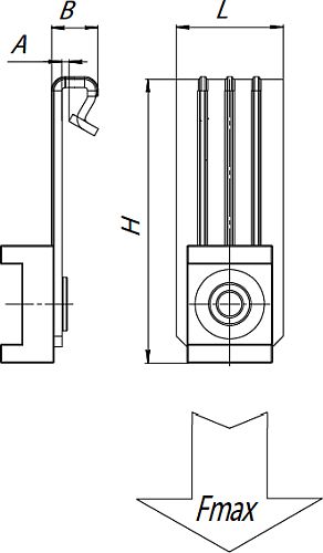 Зажим балочный EKF MF-LINE вертикальны под нейлоновую стяжку 1-5 мм, нагрузка - 15 кг, материал - сталь, покрытие - цинкованние по методу Сендзимира, цвет - светло-серый