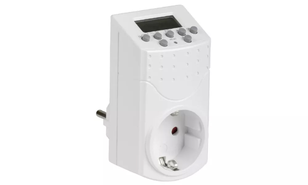 Розетка-таймер электрический IEK ERT-10-20 РТЭ-1 сила тока 16А, мощность 1800Вт, IP20, цвет - белый