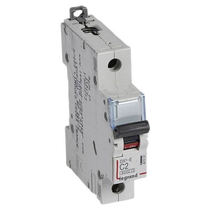 Автоматический модульный выключатель однополюсный Legrand DX3-E 1Р 2А (С) 6кА, сила тока 2 А, тип расцепления C, переменный, отключающая способность 6 kА