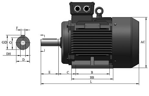 Электродвигатели общепромышленные ЭЛМАШ АИР80 трехфазные, асинхронные, полюсность - 2-8, мощность - 0.37-2.2 кВт, частота вращения - 750-3000 об/мин, напряжение - 220/380В-50Гц, корпус - алюминий, монтажн. исп. - IM1081, с  короткозамкнутым  ротором
