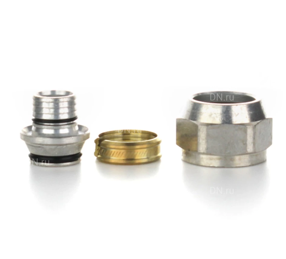 Соединитель резьбозажимной ELSEN 3/4″ Ду20 Ру10 корпус – латунь CW617N, с накидной гайкой, присоединение – евроконус, для металлопластиковых и PEх труб 16.2×2.2мм