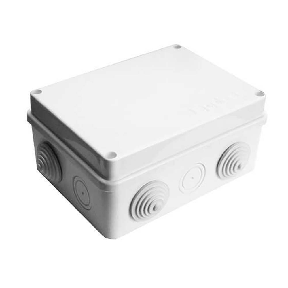 Коробка распределительная E.p.plast для открытой проводки 150х110х70 мм, 10 вводов, IP54, с кабельными муфтами, крышкой на винтах, белая