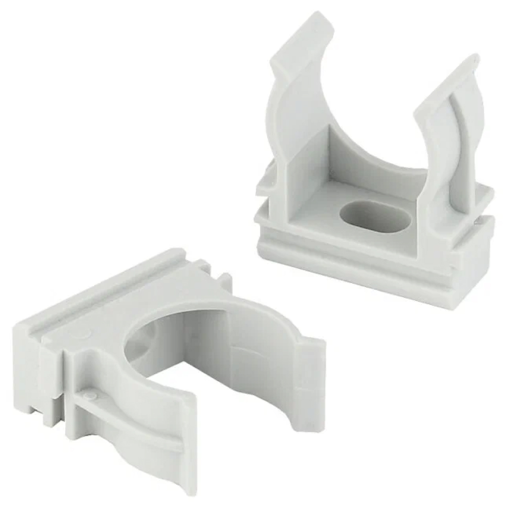 Крепеж-клипса для труб ЭРА CLIP Дн25 материал - пластик, цвет - серый, упак. 10 шт.