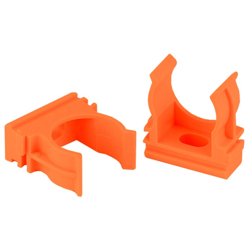 Крепеж-клипсы для труб ЭРА CLIP Дн16-25 материал - пластик, цвет - оранжевый, упак. 10 шт.
