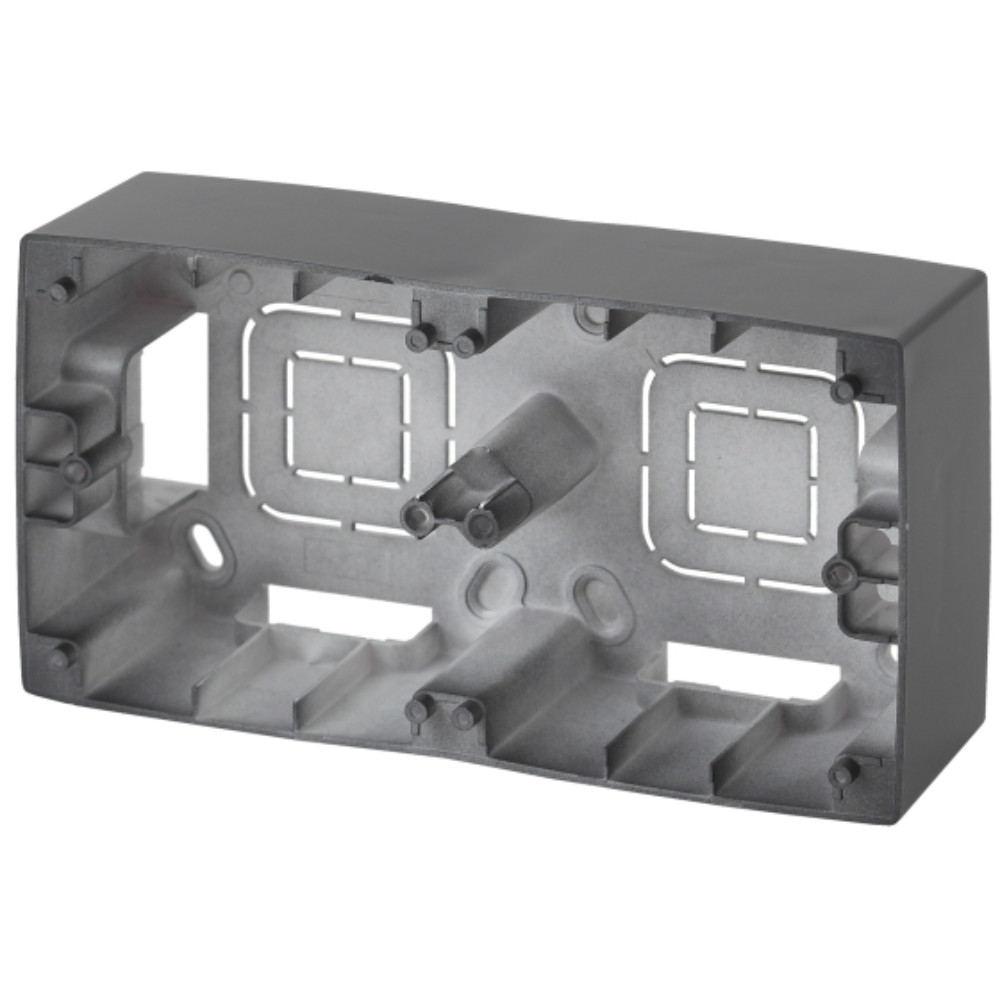 Коробка монтажная ЭРА 12-6102-12 накладная, 2 поста, корпус - пластик, цвет - графит