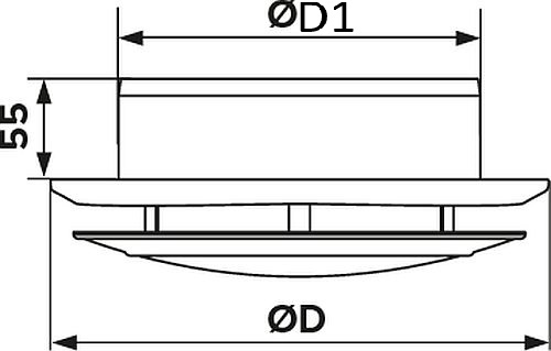 Анемостат ERA 10АВП диаметр D100 мм вытяжной регулируемый, с фланцем, корпус - пластик, цвет - белый