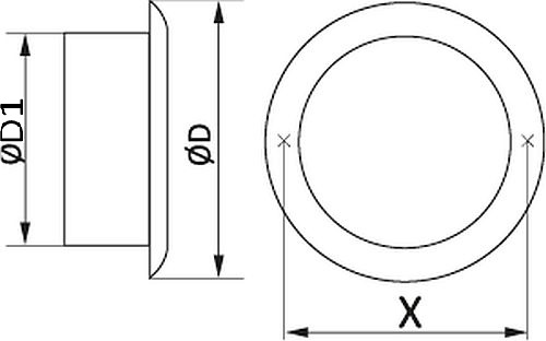 Анемостаты ERA DVM диаметр D=100-200 мм универсальные вытяжные, с фланцем, корпус - окрашенный металл, цвет - белый