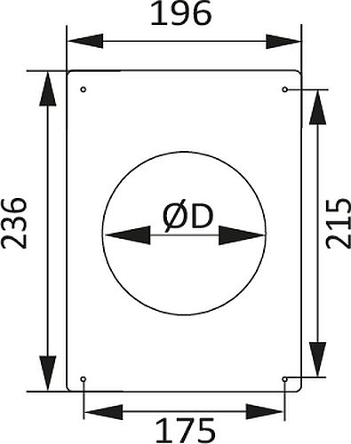 Площадка торцевая ERA 115ПТМ диаметр D115 мм размер 196x236 мм, с фланцем, корпус - тонколистовая сталь, покрытая полимерной эмалью, цвет - белый