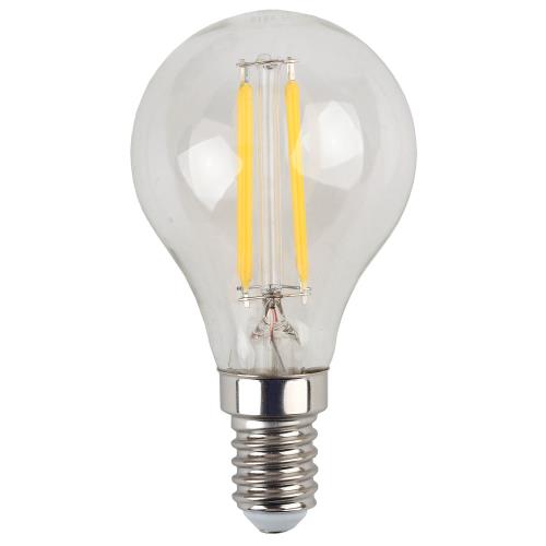 Лампы светодиодные ЭРА F-LED P45 E14 Шар 45 мм мощность 7-11 Вт, цоколь - E14, световой поток 625-930 лм, цветовая температура 2700-4000К, тип лампы - светодиодная LED, форма - шарообразная