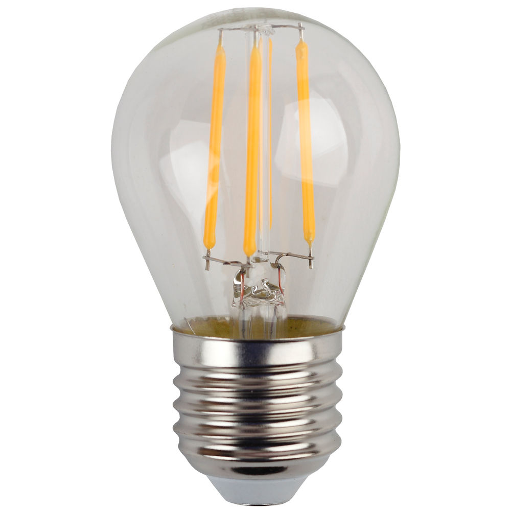 Лампа светодиодная ЭРА F-LED P45 E27 Шар 45 мм мощность - 9 Вт, цоколь - E27, световой поток - 850 лм, цветовая температура - 2700К, тип лампы - светодиодная LED, цвет свечения - теплый белый, форма - шарообразная