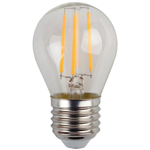 Лампы светодиодные ЭРА F-LED P45 E27 Шар 45 мм мощность 5-11 Вт, цоколь - E27, световой поток 490-970 лм, цветовая температура 2700-4000К, тип лампы - светодиодная LED, форма - шарообразная