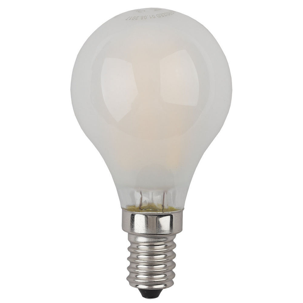 Лампа светодиодная ЭРА F-LED P45 E14 Шар 45 мм мощность - 9 Вт, цоколь - E14, световой поток - 770 лм, цветовая температура - 2700К, тип лампы - светодиодная LED, цвет свечения - теплый белый, форма - шарообразная