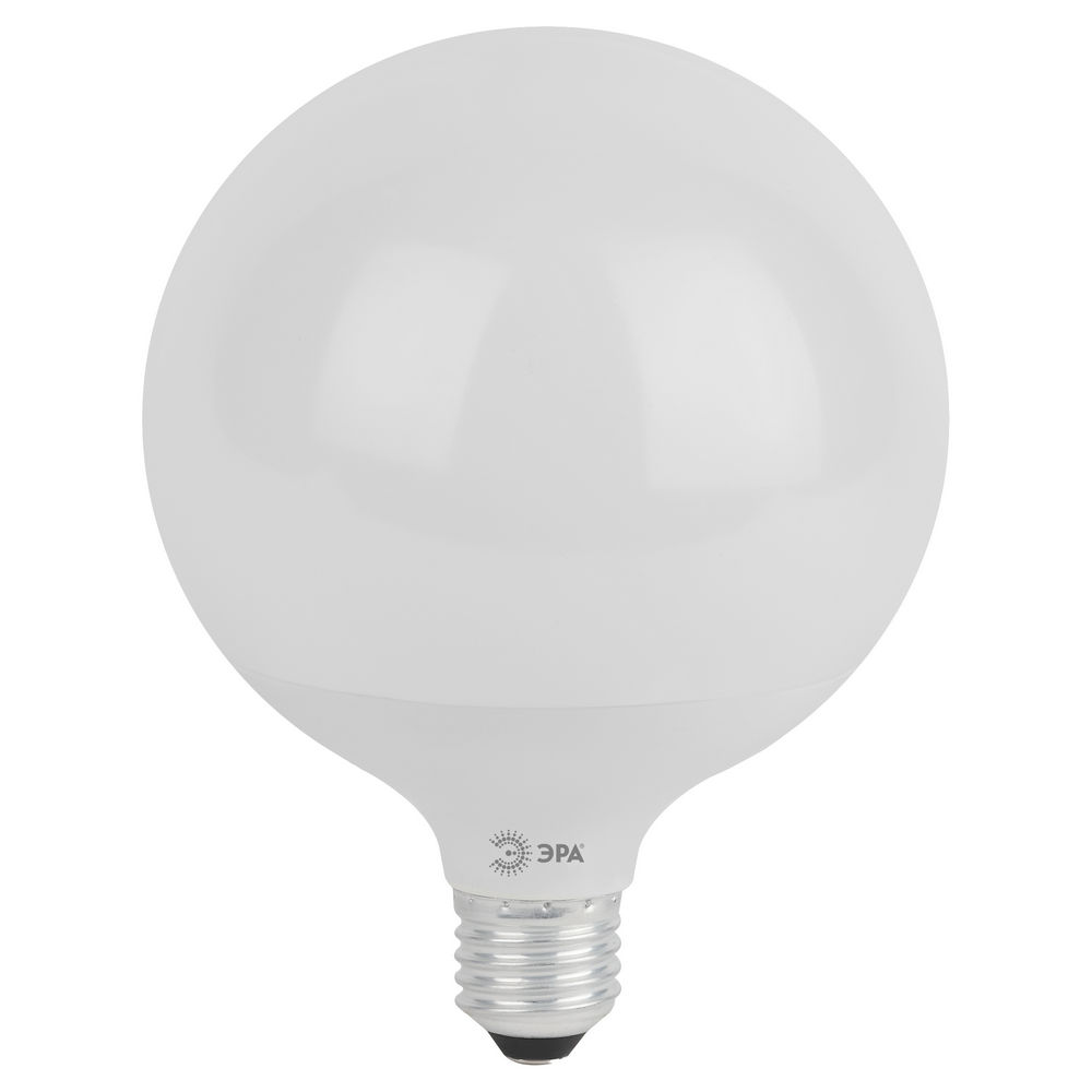 Лампа светодиодная ЭРА LED G95 E27 Шар  95 мм, мощность - 15 Вт, цоколь - E27, световой поток - 1200 лм, цветовая температура - 4000K, цвет свечения - нейтральный, форма - шарообразная