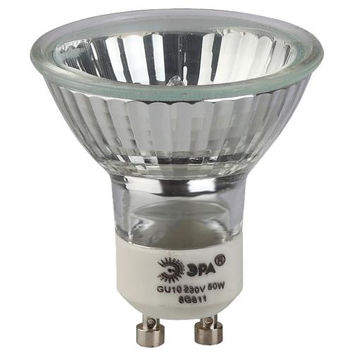 Лампы галогенные ЭРА GU10-JCDR Точечная 50 мм мощность 35-50 Вт, цоколь - GU10, световой поток 525-800 лм, цветовая температура - 3000К, тип лампы КГ-КГМ, форма - спот