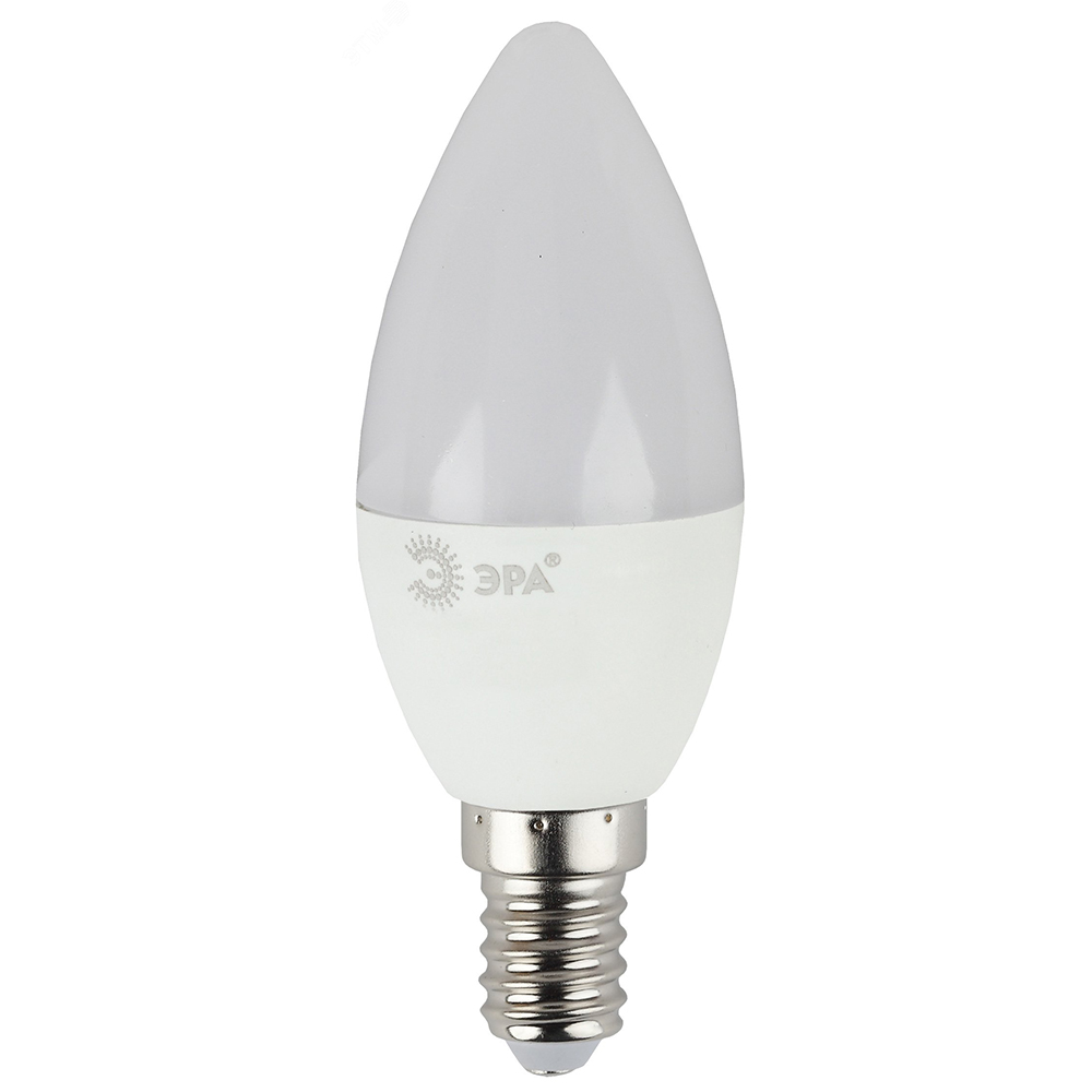 Лампа светодиодная ЭРА RED LINE B35 37 мм мощность - 8 Вт, цоколь - E14, световой поток - 640 лм, цветовая температура - 4000 К, нейтральный белый, форма  - свеча