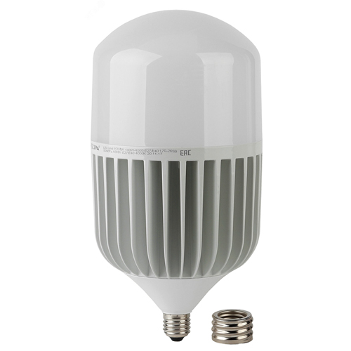 Лампы светодиодные ЭРА POWER 80-160 мм мощность - 20-150 Вт, цоколь - E14-E40, световой поток - 1600-12000 лм, цветовая температура - 2700-6500 К, форма  - цилиндрическая