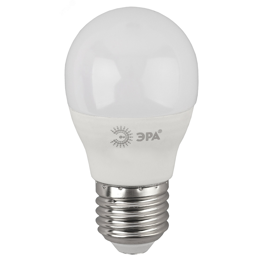 Лампа светодиодная ЭРА RED LINE P45 45 мм мощность - 10 Вт, цоколь - E27, световой поток - 800 лм, цветовая температура - 4000 К, нейтральный белый, форма  - шар