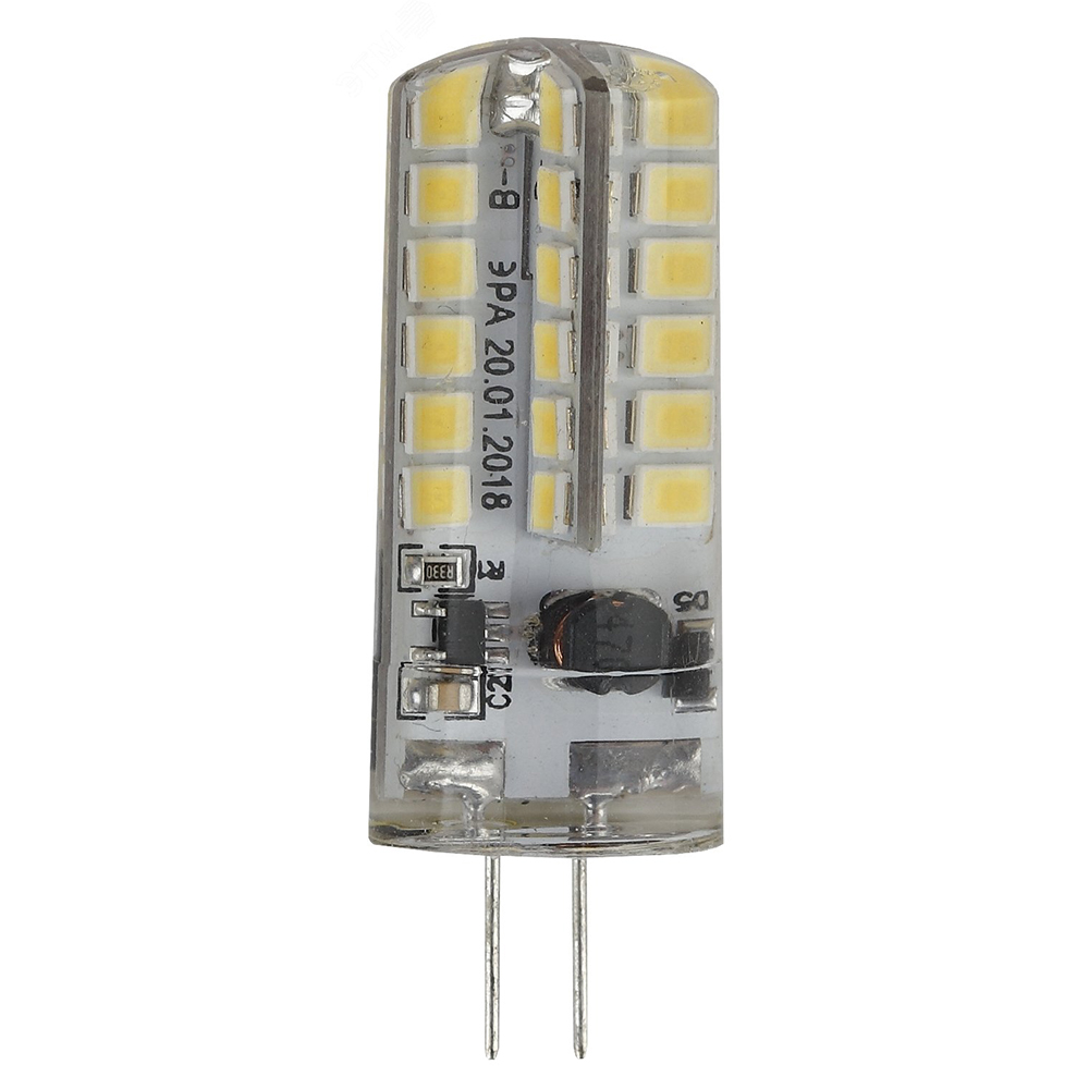 Лампа светодиодная ЭРА STD JC-12V 16 мм мощность - 3 Вт, цоколь - G4, световой поток - 240 лм, цветовая температура - 4000 К, нейтральный белый, форма  - капсульная