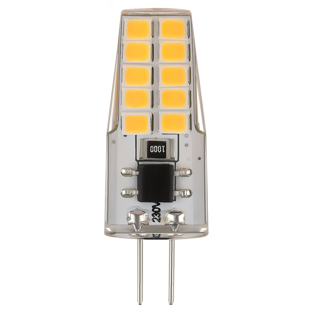 Лампа светодиодная ЭРА STD JCD SLC 13 мм мощность - 2.5 Вт, цоколь - G4, световой поток - 200 лм, цветовая температура - 2700 К, теплый белый, форма  - капсульная
