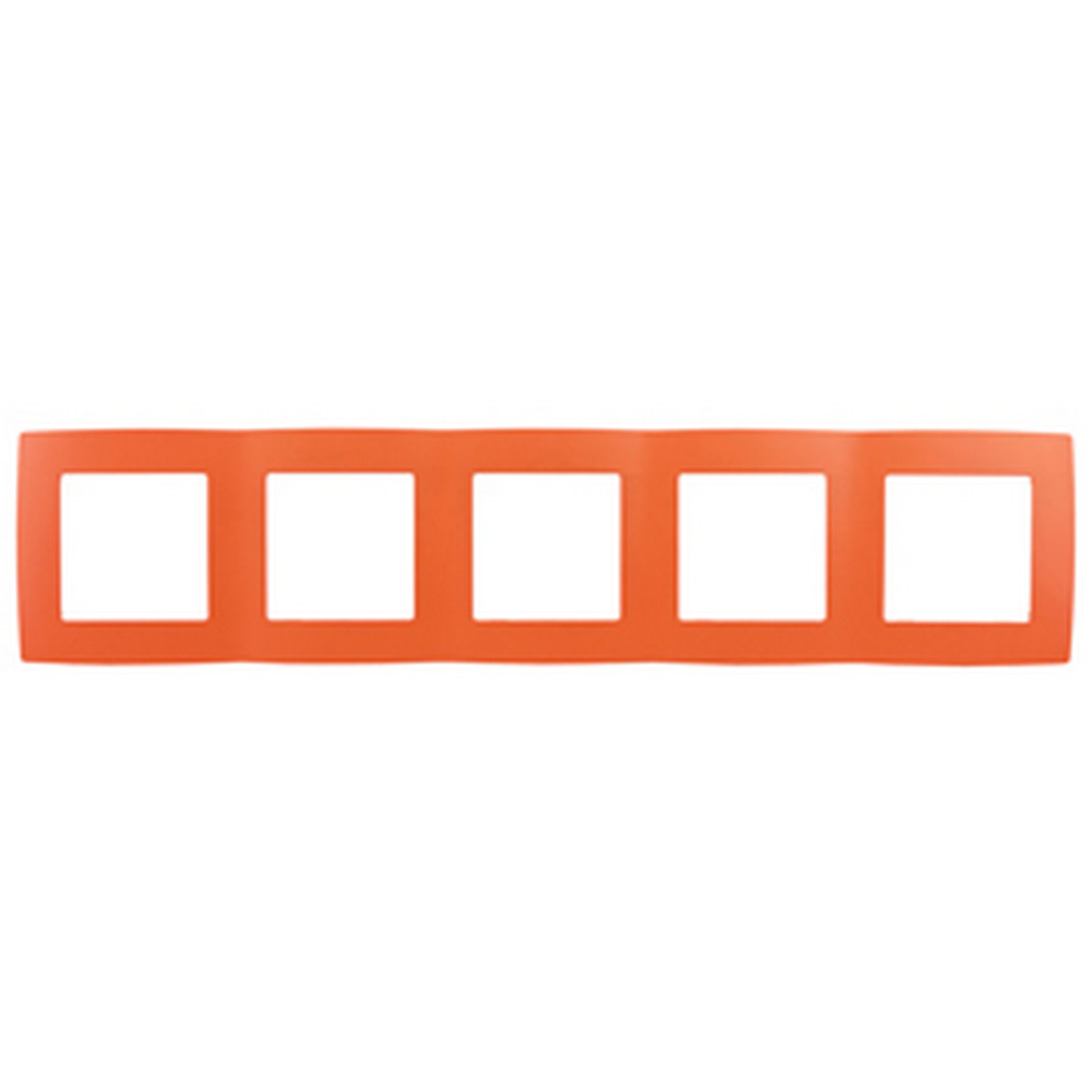 Рамка ЭРА 12 5 постов 365х81х9 мм, корпус - пластик, монтаж - универсальный, цвет - оранжевый