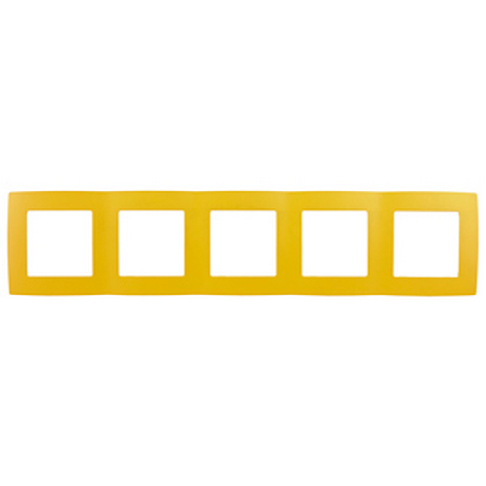 Рамка ЭРА 12 5 постов 365х81х9 мм, корпус - пластик, монтаж - универсальный, цвет - желтый