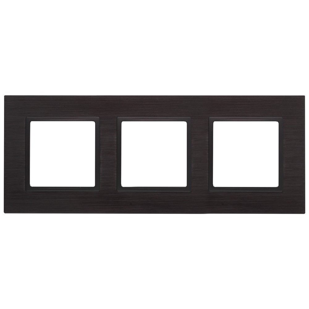 Рамка ЭРА Elegance 14-5203-05 3 поста 92х233х10 мм, корпус - металл, монтаж - универсальный, цвет - черный/антрацит