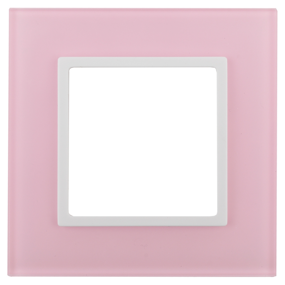 Рамка ЭРА Elegance 14-5101-30 1 пост 92х92х10 мм, корпус - стекло, монтаж - универсальный, цвет - розовый/белый
