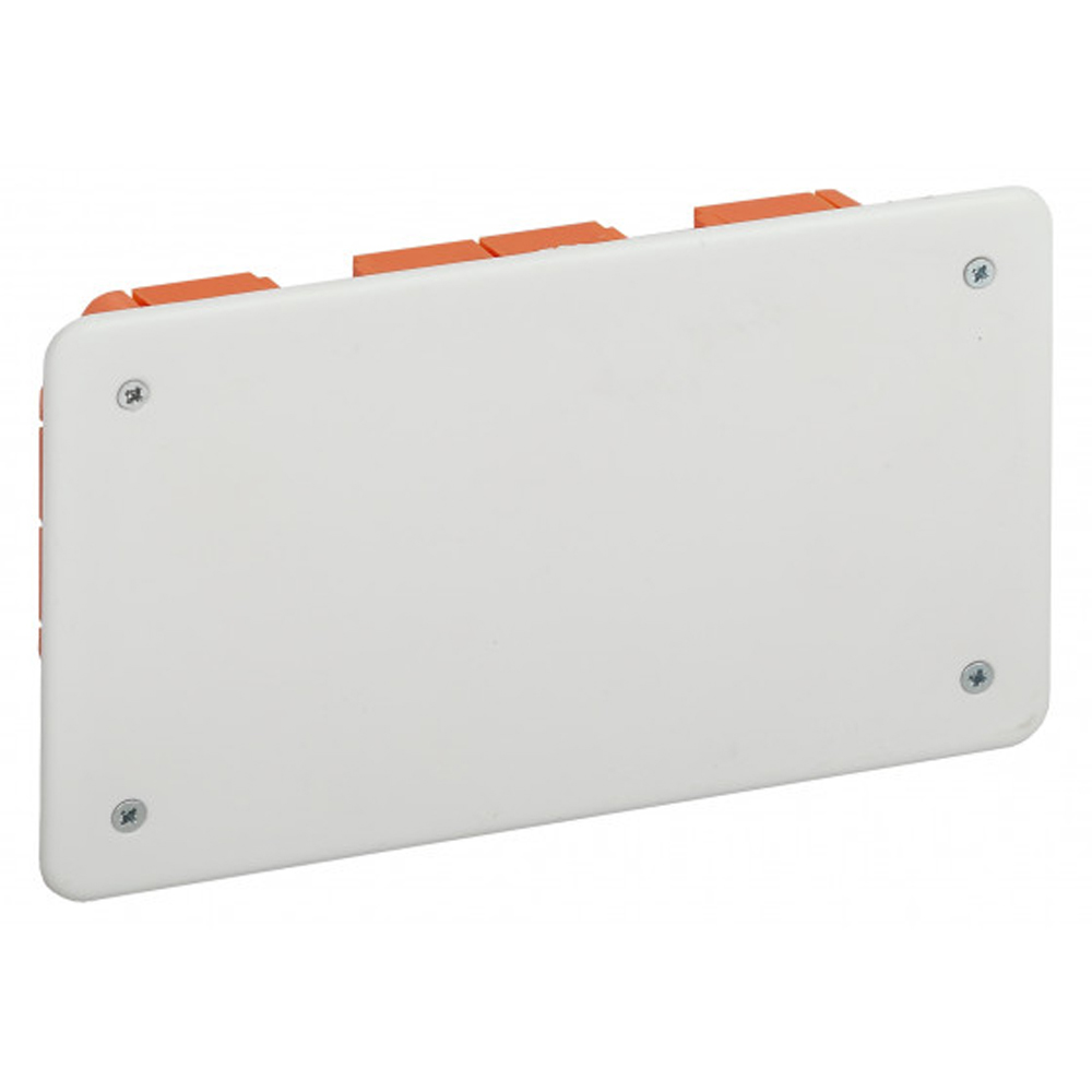 Коробка распаячная ЭРА KRT для скрытой установки, 172х96х45 мм, IP20, для твердых стен, крепление крышки - саморезы, корпус - полипропилен, цвет - красно-белый, форма - прямоугольник