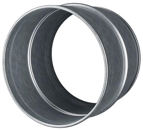 Соединители ERA PRO ПЦ D100-150 круглые, стальные из оцинкованной стали, безопасные края для соединения воздуховодов