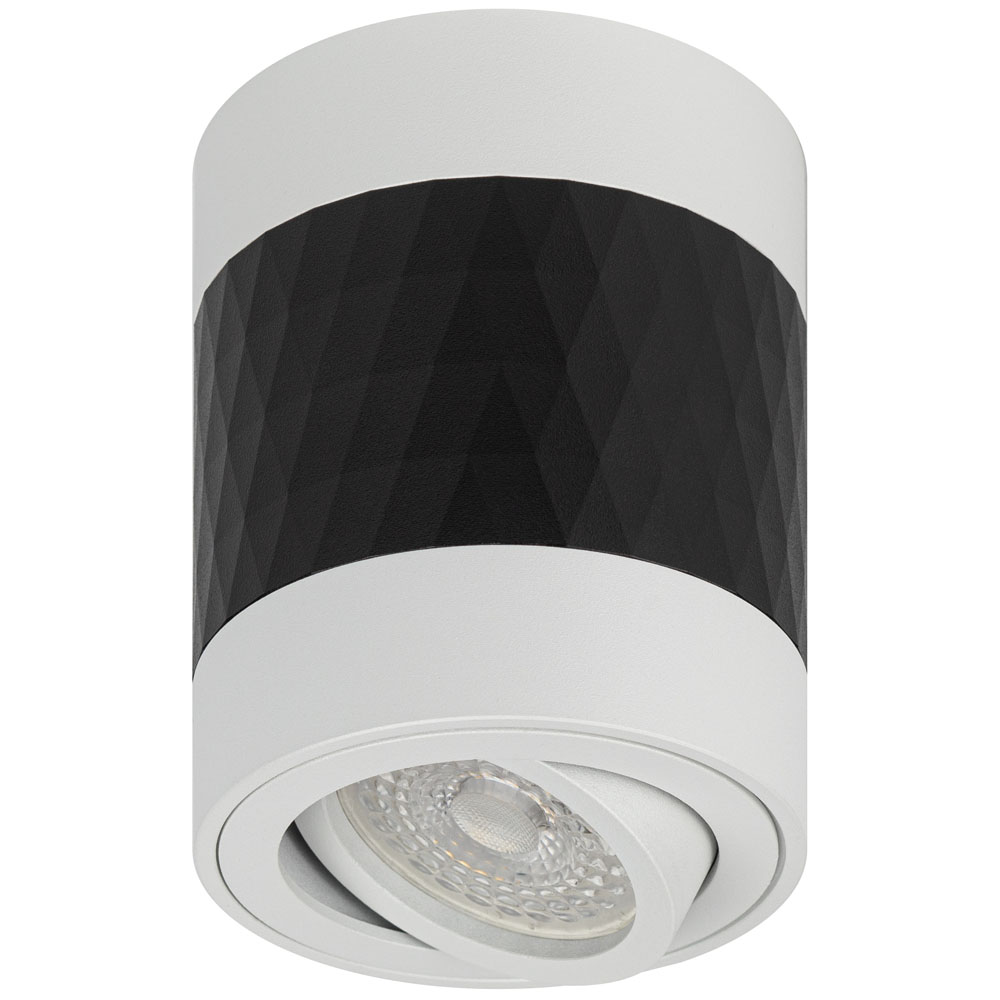 Светильник настенно-потолочный ЭРА OL33, цоколь GU10, под лампу MR16 до 12 Вт, цвет - черно-белый