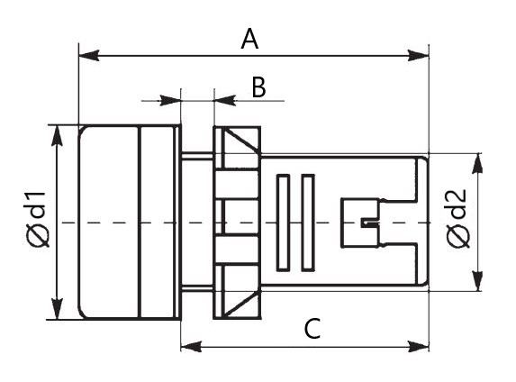 Лампа сигнальная ЭРА BLS10-ADDS-012-K04E AD22DS красная, напряжение - 12В, матрица, установочный диаметр 22мм, LED