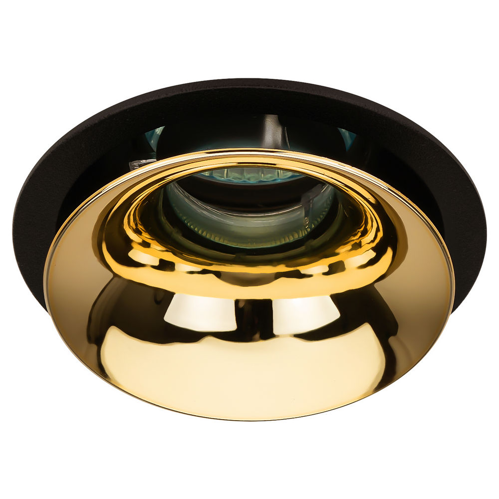 Светильник ЭРА KL103 12 Вт встраиваемый, декоративный, цоколь GU5.3, под LED лампу MR16, IP20, цвет – черный-золото