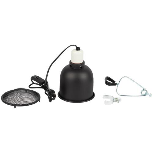 Светильники для террариумов и брудеров ЭРА FITO-E27-SHADE 250 Вт с защитной решеткой, цвет - черный