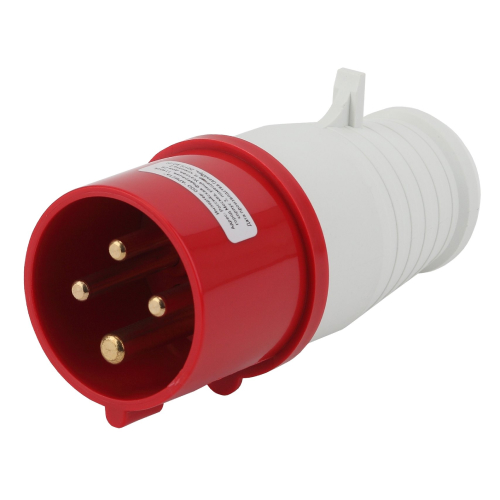 Вилки переносные ЭРА V-16-32-3P-PE-IP44 сила тока 16-32 А, номинальное напряжение 380 В, IP44, красные