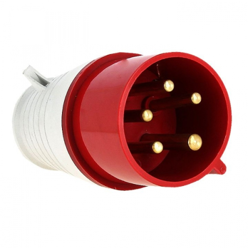 Вилки переносные ЭРА V-16-32-3P-PE-N-IP44 сила тока 16-32 А, номинальное напряжение 380 В, IP44, красные