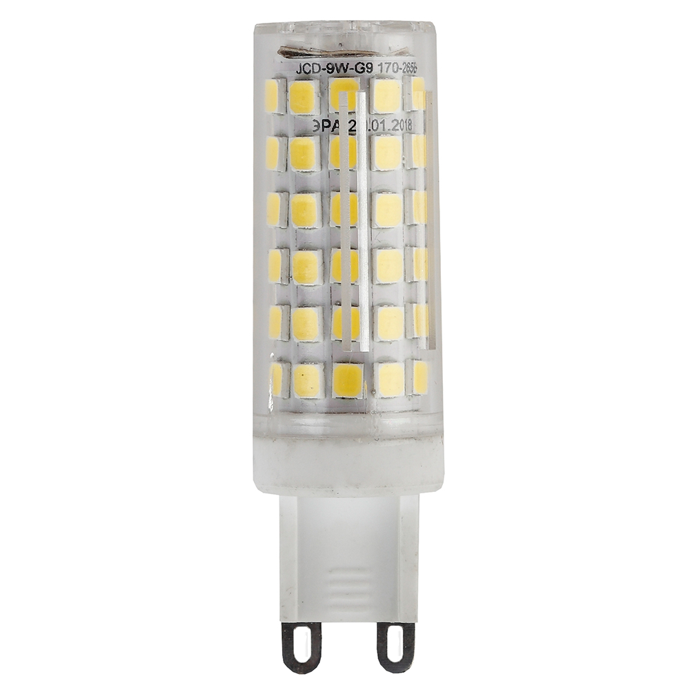 Лампа светодиодная ЭРА STD JCD 16 мм мощность - 9 Вт, цоколь - G9, световой поток - 720 лм, цветовая температура - 4000 K, нейтральный белый свет, форма - капсула
