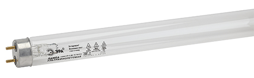 Лампы ультрафиолетовые ЭРА UV-С Т8 мощность - 15 Вт, мощность излучения - 5 Вт, цоколь - G13, форма - трубчатая, белые
