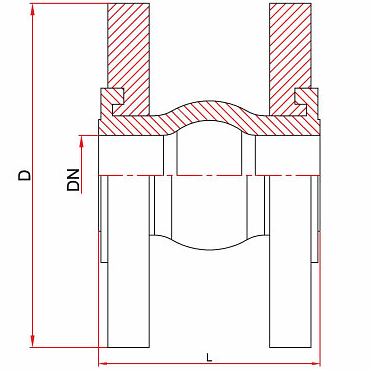 Чертеж Компенсатор (гибкая вставка) FAF 5050 Ду150 Ру16 антивибрационный фланцевый