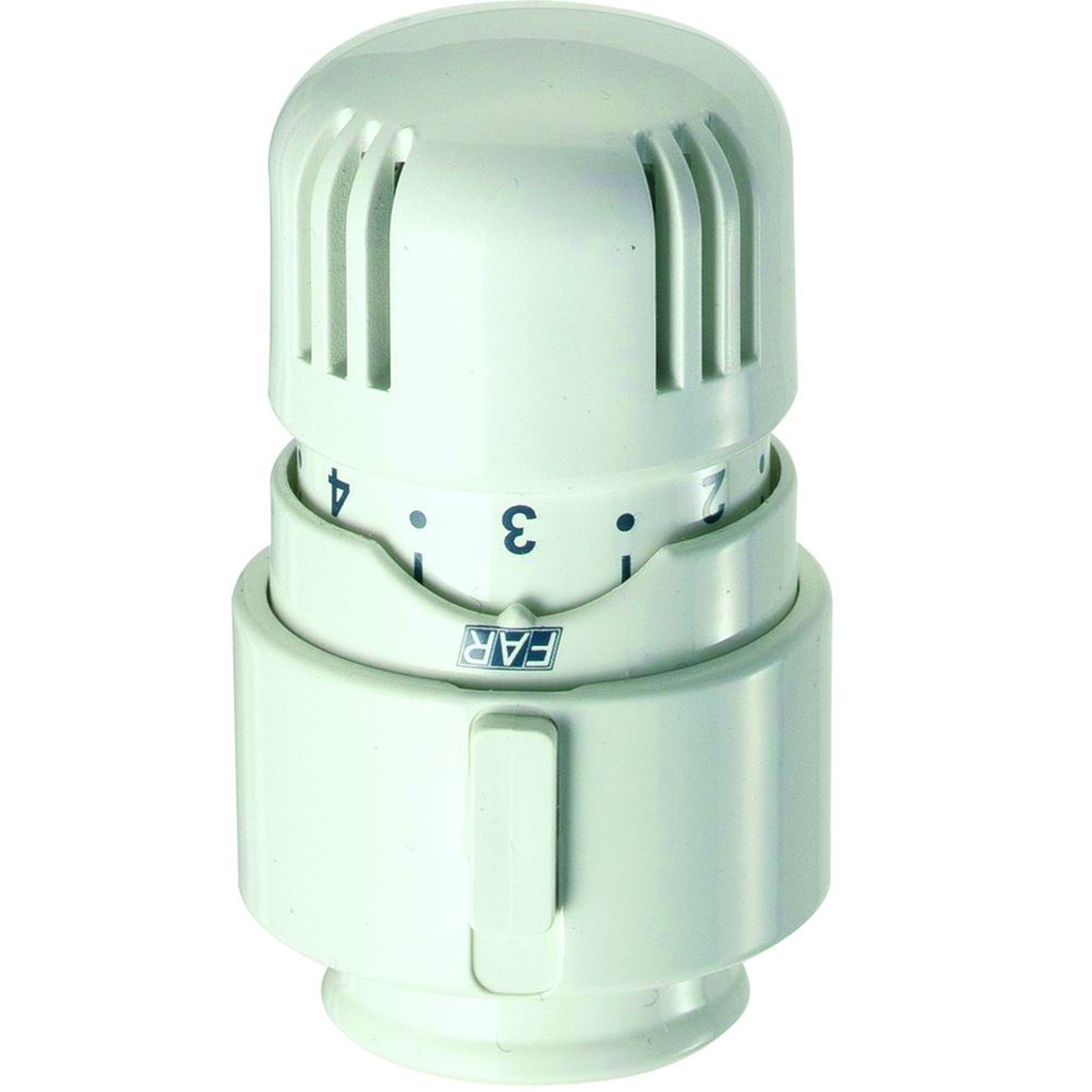 Термостатическая головка FAR FT 1824 со встроенным жидкостным датчиком диапазоном регулировки 7-28 °C, белая - глянцевая