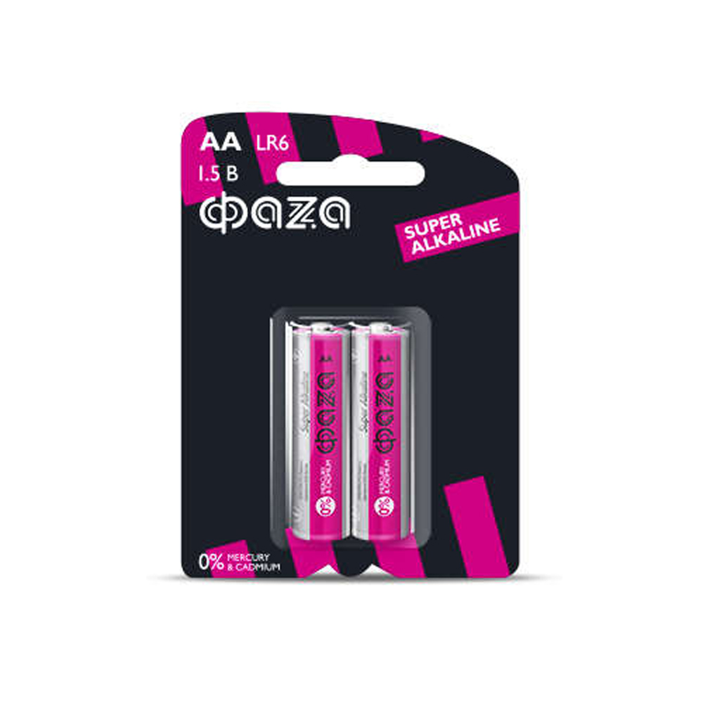 Элемент питания алкалиновый ФАZА AA/LR6 1.5 В Super Alkaline, блистер 2 шт.