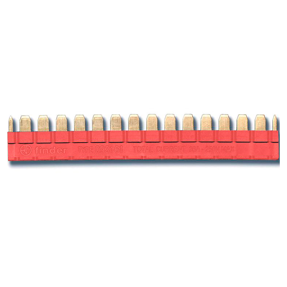 Соединитель шинный FINDER 093.16.1 для реле серии 34, 16 полюсов, 36А, 250В, цвет – красный