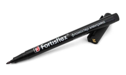 Фломастеры электрика Fortisflex маркировочные, толщина линии - 1 мм, цвет - черный