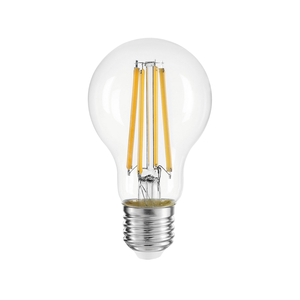 Лампа светодиодная Gauss Black Filament А60 прозрачный, 60 мм, мощность - 15 Вт, цоколь - E27, световой поток - 1400 лм, цветовая температура - 2700 K, форма - грушевидная